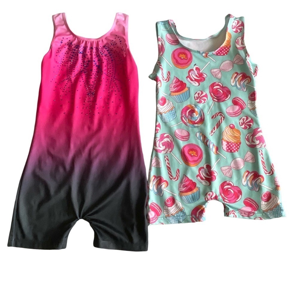 Gymnastic Dancing Leotards with shorts Girls 3T-4T /6-7 Years